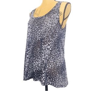 Gap Animal Print Navy/Grey Casual Tank Top L